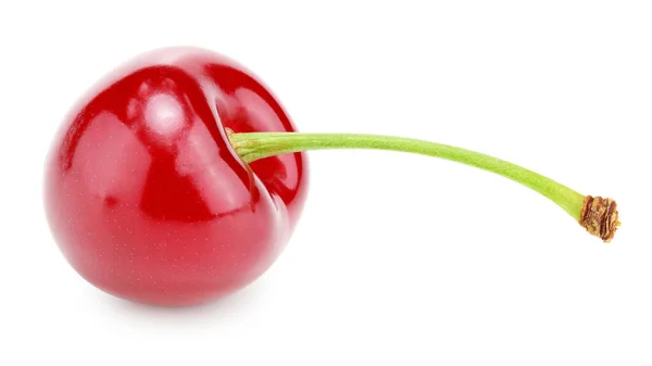 Red Cherry Isolated White Background Clipping Path — Stock Photo, Image