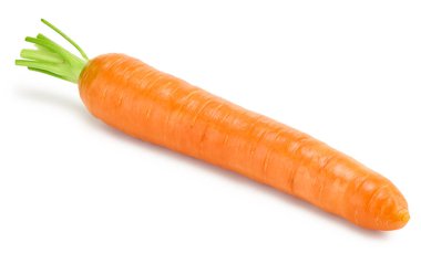 Beyaz arka planda izole edilmiş havuç. kırpma yolu