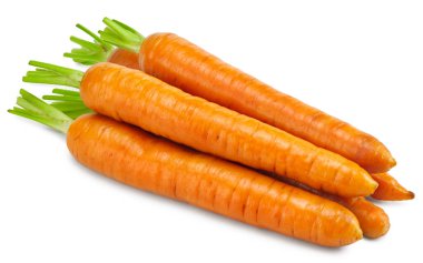 Beyaz arka planda izole edilmiş havuç. kırpma yolu 