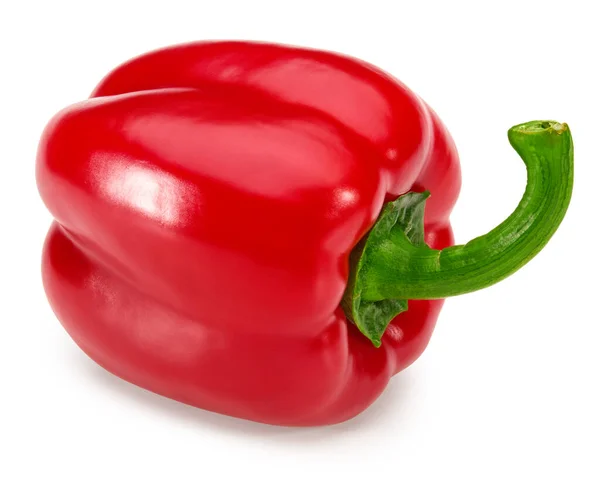 Eine Rote Süße Paprika Isoliert Auf Weißem Hintergrund Schneidpfad — Stockfoto