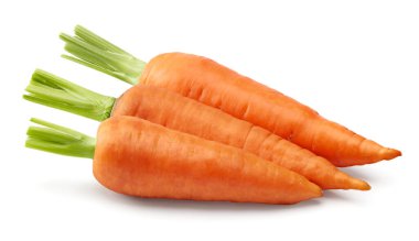 Beyaz arka planda izole edilmiş havuç. kırpma yolu