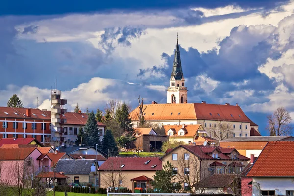 Città di Krizevci vista sulla cattedrale — Foto Stock