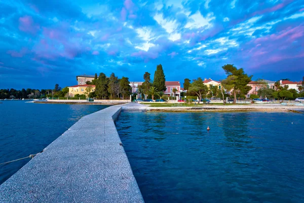 Zadar pobřeží modré večerní pohled — Stock fotografie