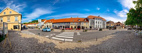 Città di Samobor piazza principale panorama — Foto Stock