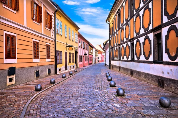 Old street barokowego miasta Varaždin — Zdjęcie stockowe
