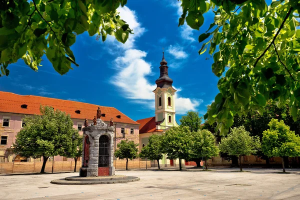 Kwadrat architektura miasta Karlovac i Natura — Zdjęcie stockowe