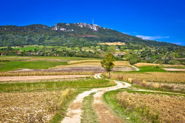 Paisaje idílico de la montaña Kalnik, Croacia — Foto de Stock