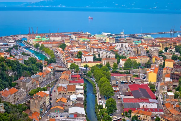 Luchtfoto van de stad van Rijeka — Stockfoto