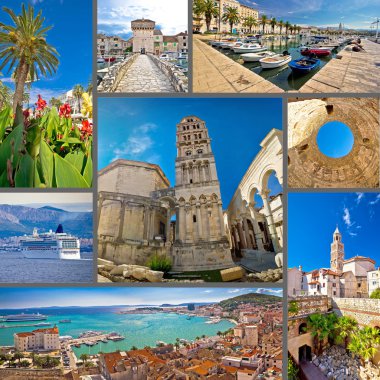 City of Split tourist collage clipart