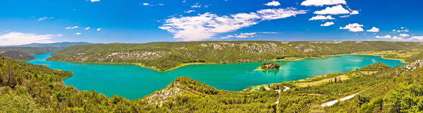 Krka river national park panoramic view