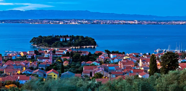 Isla de Ugljan panorama aéreo nocturno — Foto de Stock