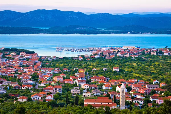 Widok z lotu ptaka Adriatyku miasto Murter bay — Zdjęcie stockowe