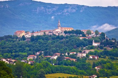 Town of Buzet on green istrian hill clipart