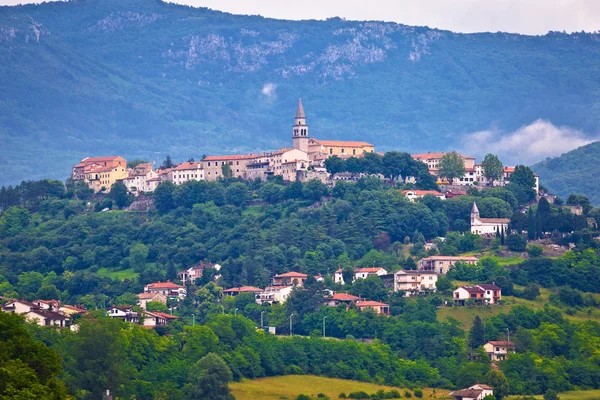 Cidade de Buzet no monte istrian verde — Fotografia de Stock