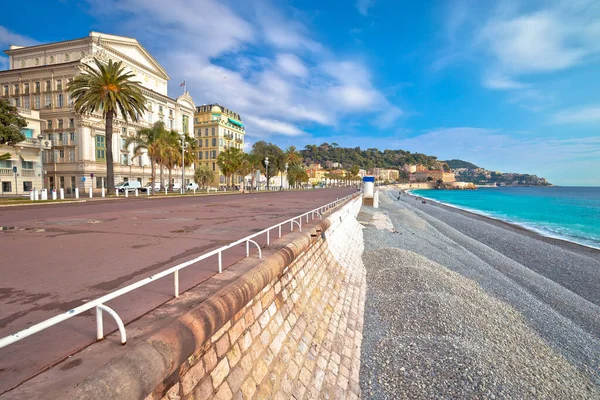 Paseo Inglés Famoso Paseo Marítimo Playa Ciudad Niza Riviera Francés — Foto de Stock