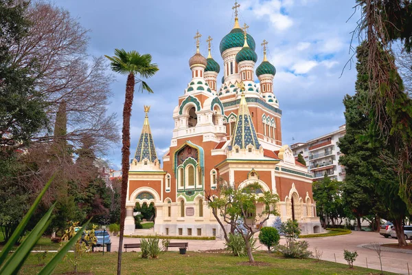 프랑스의 니스에 니콜라우스 러시아 정교회 디아즈 — 스톡 사진