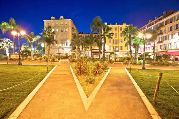 Staden Nice Park Och Arkitektur Kvällsutsikt Alpes Maritimes Regionen Franc — Stockfoto