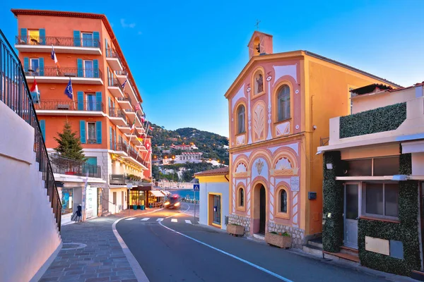 Villefranche Sur Mer Idyllische Franse Riviera Uitzicht Stad Avonds Alpes — Stockfoto