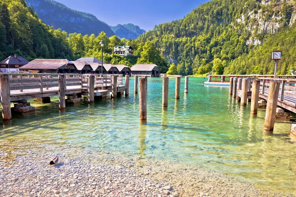 Konigssee Utsikt Över Alpernas Kustlinje Berchtesgadener Land Bayern Tyskland — Stockfoto