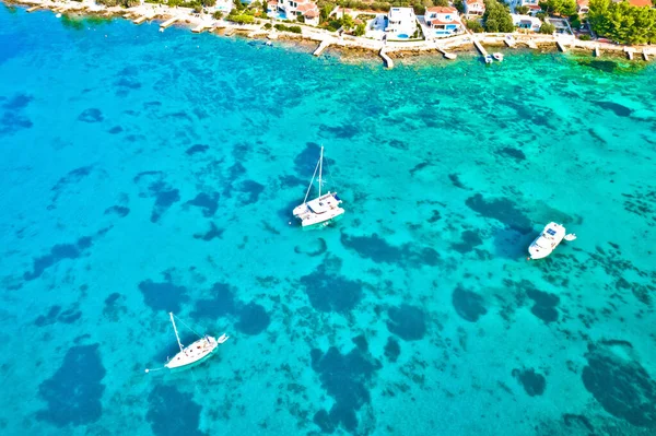 Turtuoise Segeln Meer Auf Der Insel Korcula Dalmatien Region Von — Stockfoto