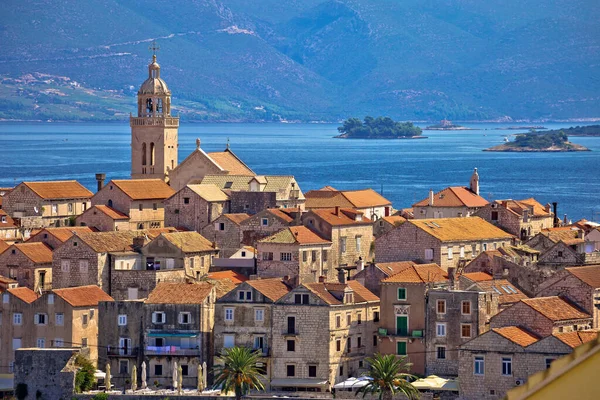 Historyczne Miasto Korcula Widok Architektury Archipelag Południowej Dalmacji Croati — Zdjęcie stockowe