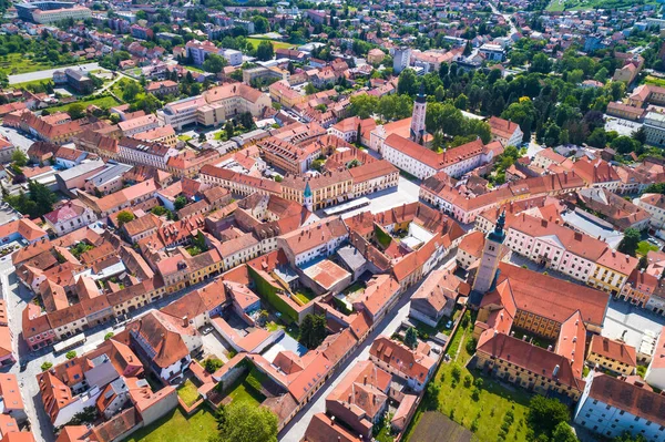 Historische Stadt Varazdin Luftaufnahme Barocke Touristische Destination Norden Kroatiens — Stockfoto