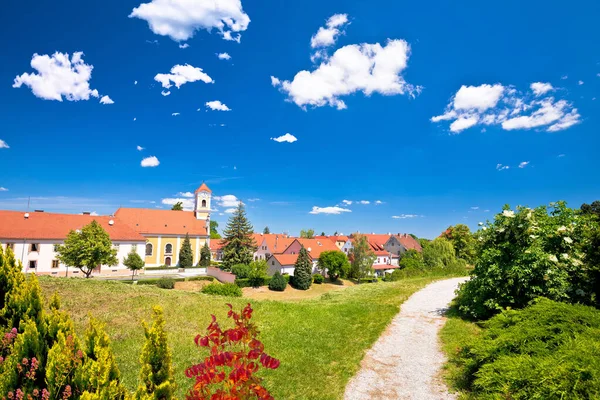 Cidade Barroca Velha Parque Varazdin Vista Arquitetura Cidade Croati Norte — Fotografia de Stock