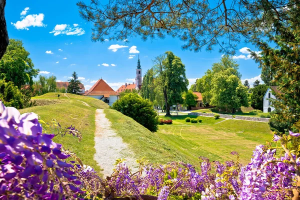 Stare Barokowe Miasto Varazdin Park Zabytki Widok Miasto Północnej Croati — Zdjęcie stockowe