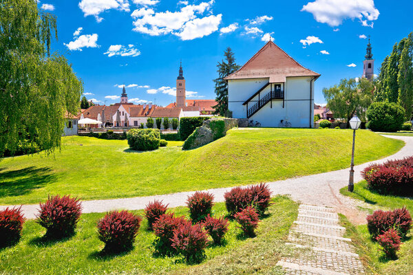 Old baroque town of Varazdin park and landmarks view, town in northern Croatia