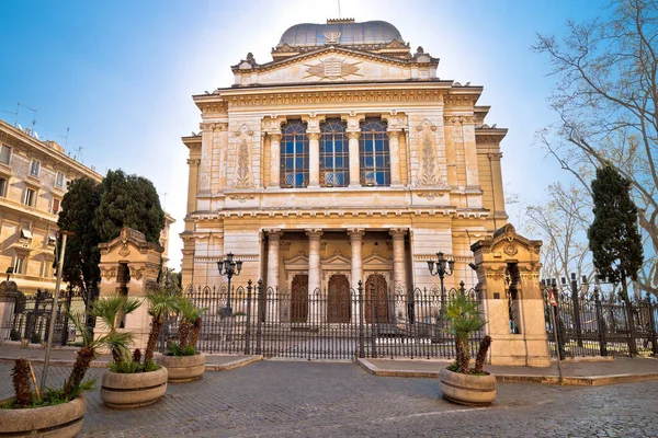 Rome Grote Synagoge Van Rome Gevel Uitzicht Joodse Tempel Eeuwige — Stockfoto