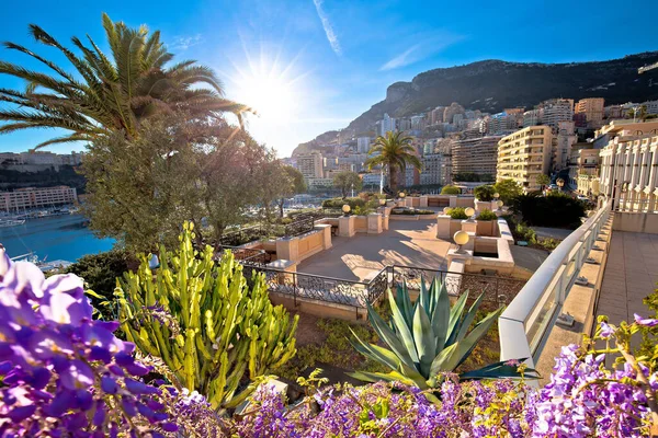 Monte Carlo Yachting Harbor Colorful Waterfront Architecture View Principality Monaco — Stock Photo, Image