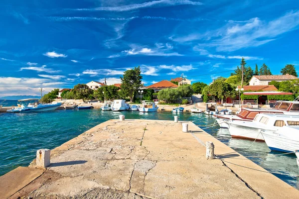 Archipel Zadar Ugljan Village Idyllique Île Port Ancienne Architecture Région — Photo