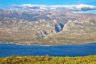 Panoramic view of Velebit mountain and Paklenica national park, northern Dalmatia archipelago of Croatia clipart