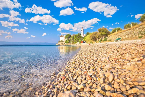 Bol Sull Isola Brac Monastero Sulla Spiaggia Ghiaia Bol Vista — Foto Stock