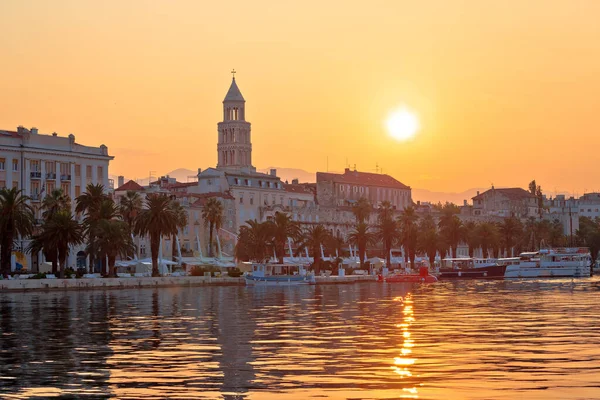 City Split Waterfront Golden Sunrise View Dalmatia Region Croatia — Stock Photo, Image