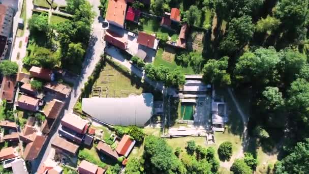 Historic Roman Thermal Springs Spa Ruins Town Varazdinske Toplice Aerial — Stock Video