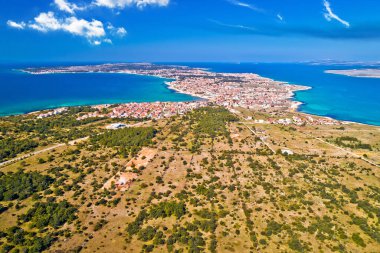 Hırvatistan 'ın Dalmaçya bölgesindeki Vir takımadaları hava manzarası
