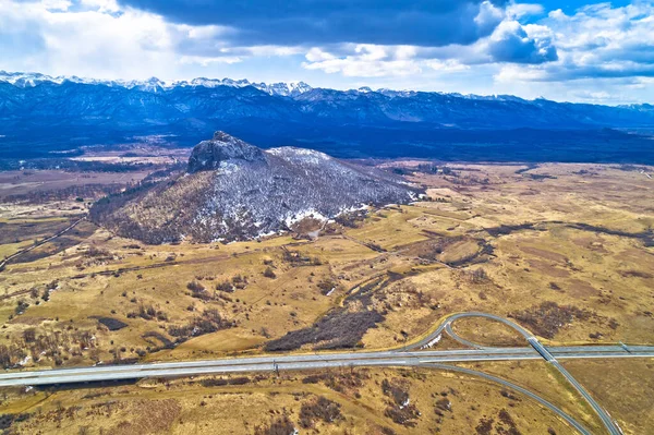 Περιοχή Λίκα Zir Λόφο Και Velebit Βουνό Lika Θέα Του — Φωτογραφία Αρχείου