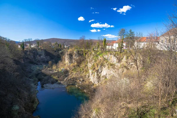 Ciudad Ogulin Dobra Vista Del Barranco Del Río Paisaje Del —  Fotos de Stock