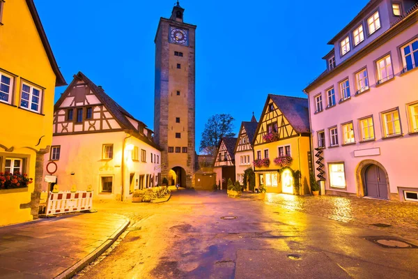 Rothenburg Der Tauber Puerta Torre Hispánica Ciudad Medieval Alemana Rothenburg —  Fotos de Stock