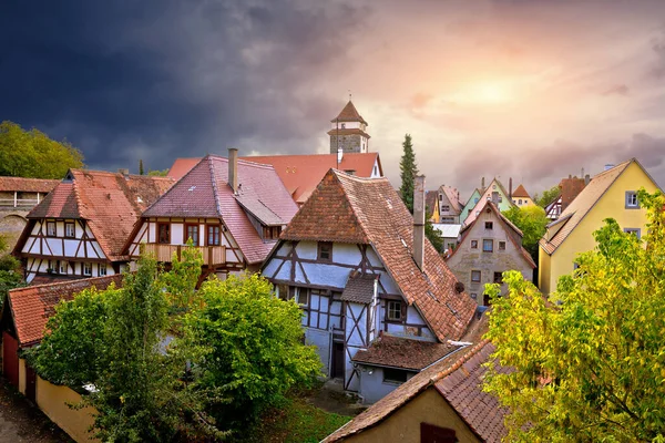 Rothenburg Der Tauber Casas Telhados Vista Muralhas Cidade Região Baviera — Fotografia de Stock