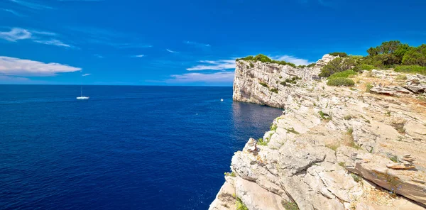 Parque Nacional Arquipélago Kornati Espetaculares Falésias Baía Telascica Acima Mar — Fotografia de Stock