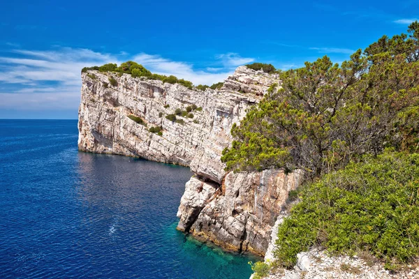 Parque Nacional Arquipélago Kornati Espetaculares Falésias Baía Telascica Acima Mar — Fotografia de Stock