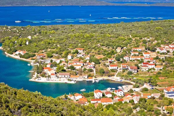 Aldeia Luka Porto Ilha Dugi Otok Vista Panorâmica Beira Mar — Fotografia de Stock