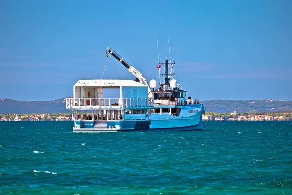 Zadar Kroatien Augusti 2019 Power Play Vetenskaplig Båt Zadar Kanal — Stockfoto