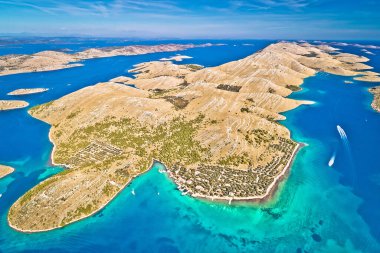 Kornati. Muhteşem ada takımadaları Kornati ulusal parkı hava manzarası, Croati Dalmaçya bölgesi