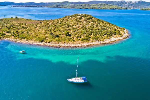 Zadar Skärgård Galesnjak Kust Segling Bay Antenn Utsikt Dalmatien Regionen — Stockfoto