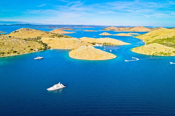 Kornati Wyspa Archipelag Kornati Park Narodowy Yachting Przeznaczenia Widok Lotu — Zdjęcie stockowe