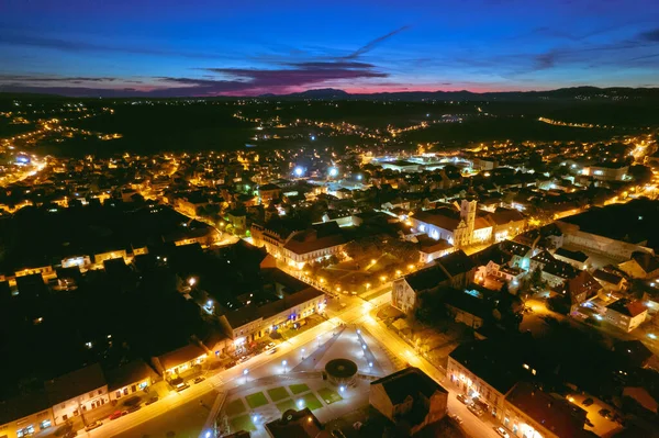 Kleurrijke Middeleeuwse Stad Van Krizevci Historische Centrum Luchtfoto Uitzicht Prigorje — Stockfoto