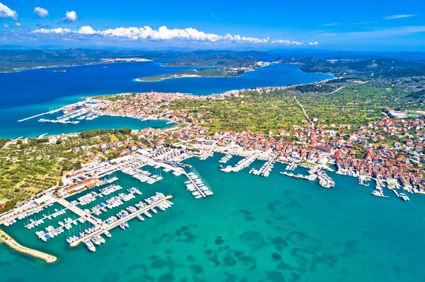 Isola Murter Arcipelago Vista Aerea Città Murter Betina Dalmazia Regione — Foto Stock